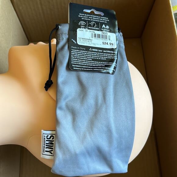 SMNY A Madden Brand Blue Light Round Glasses Black - Picture 5 of 8